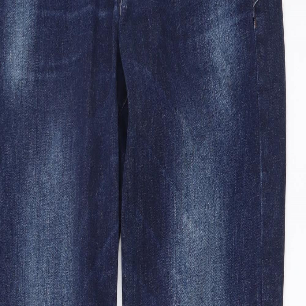 NEXT Womens Blue Cotton Skinny Jeans Size 14 L31 in Regular Button