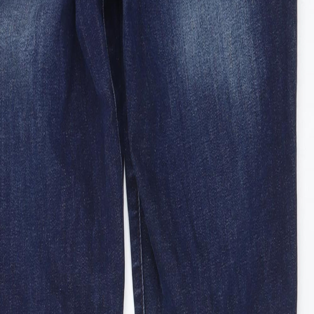 NEXT Womens Blue Cotton Skinny Jeans Size 14 L31 in Regular Button