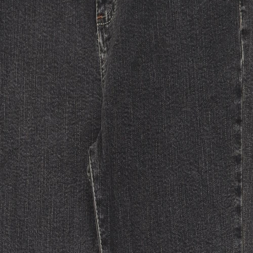 Per Una Womens Grey Cotton Bootcut Jeans Size 16 L29 in Regular Button
