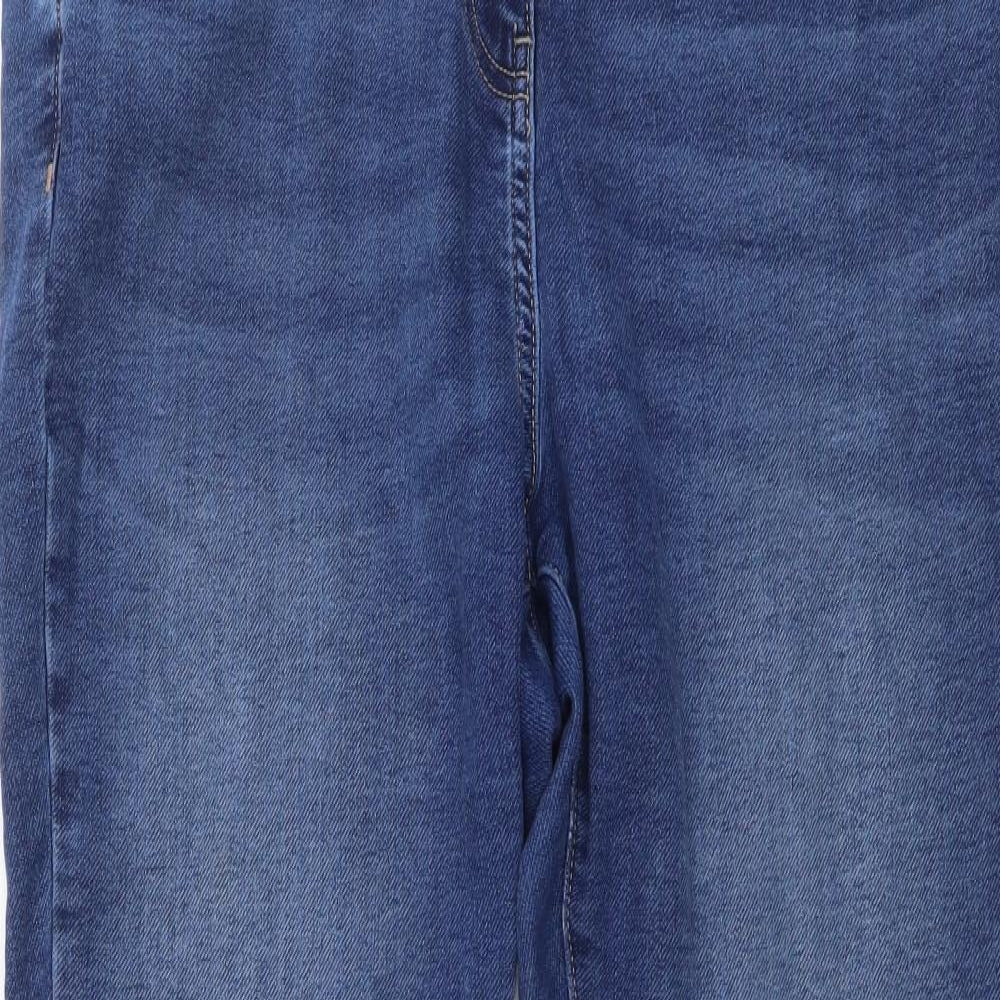 NEXT Womens Blue Cotton Skinny Jeans Size 16 L28 in Regular Button