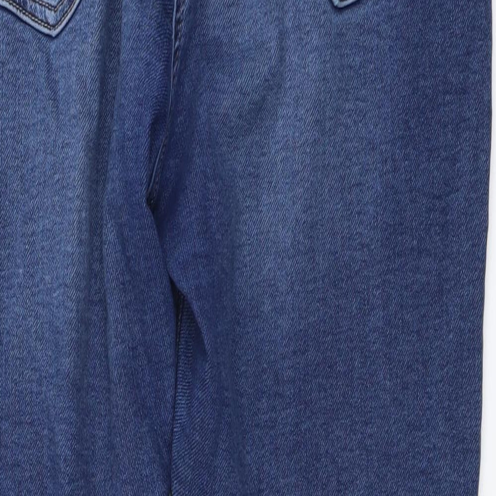 NEXT Womens Blue Cotton Skinny Jeans Size 16 L28 in Regular Button