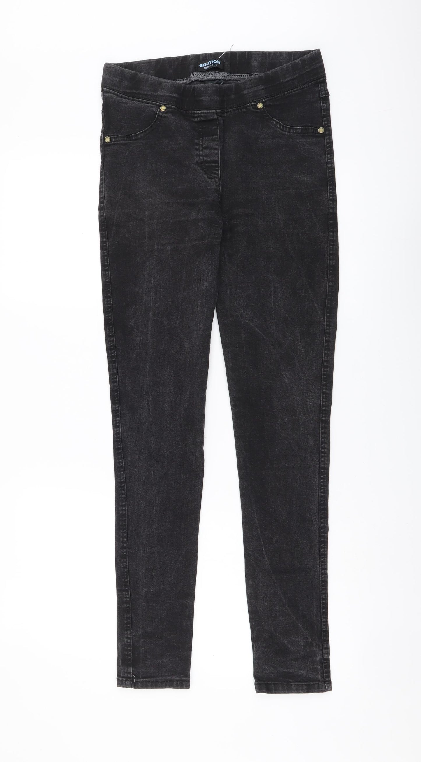 Enimon Womens Grey Cotton Jegging Leggings Size L L29 in