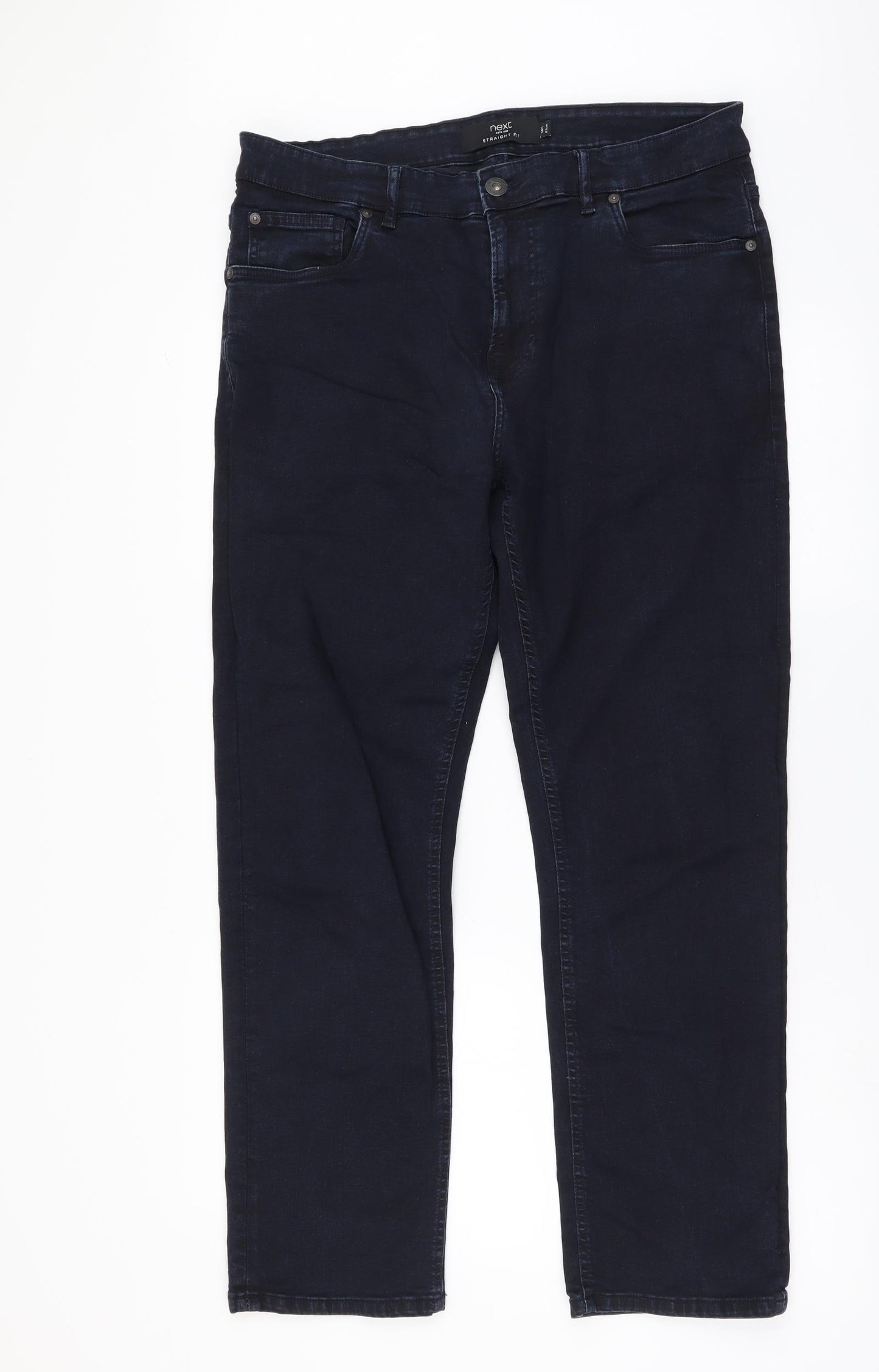 NEXT Womens Blue Cotton Straight Jeans Size 34 in L28 in Regular Button