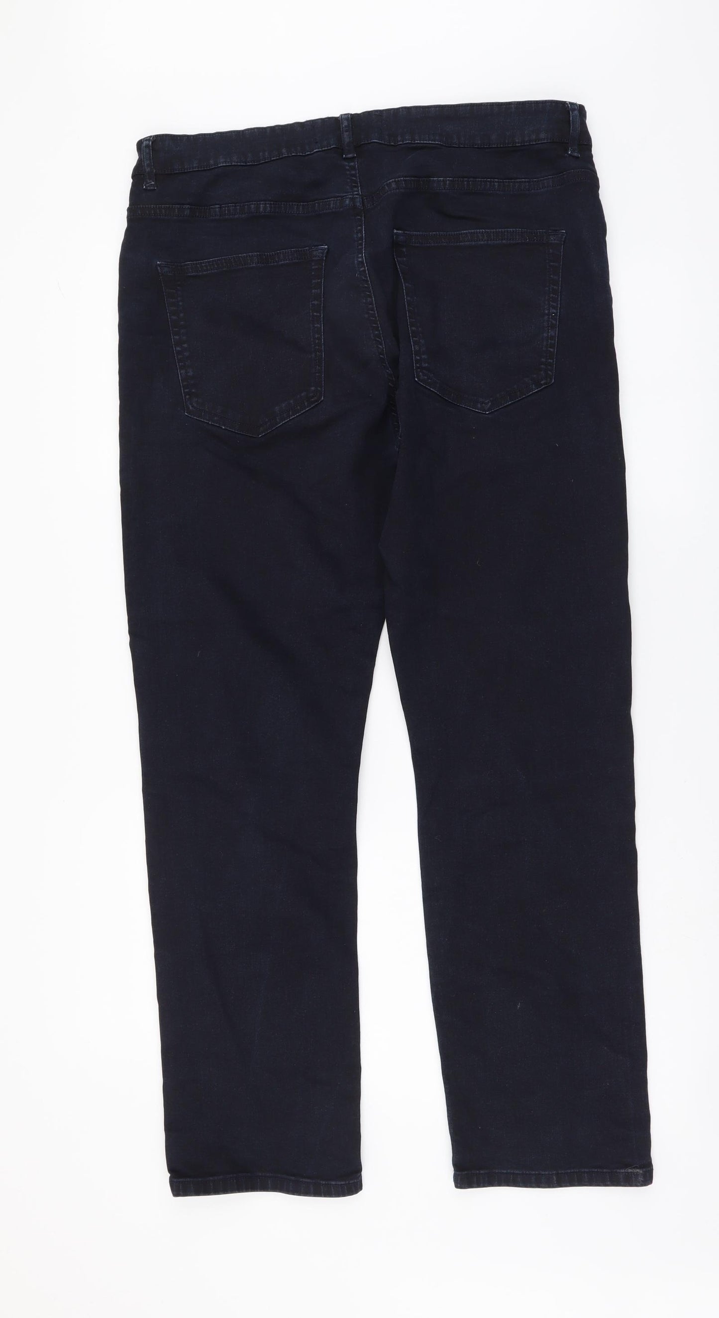 NEXT Womens Blue Cotton Straight Jeans Size 34 in L28 in Regular Button