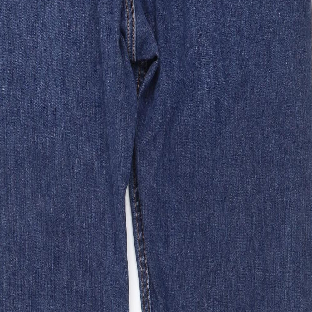 Lee Mens Blue Cotton Straight Jeans Size 34 in L34 in Regular Button