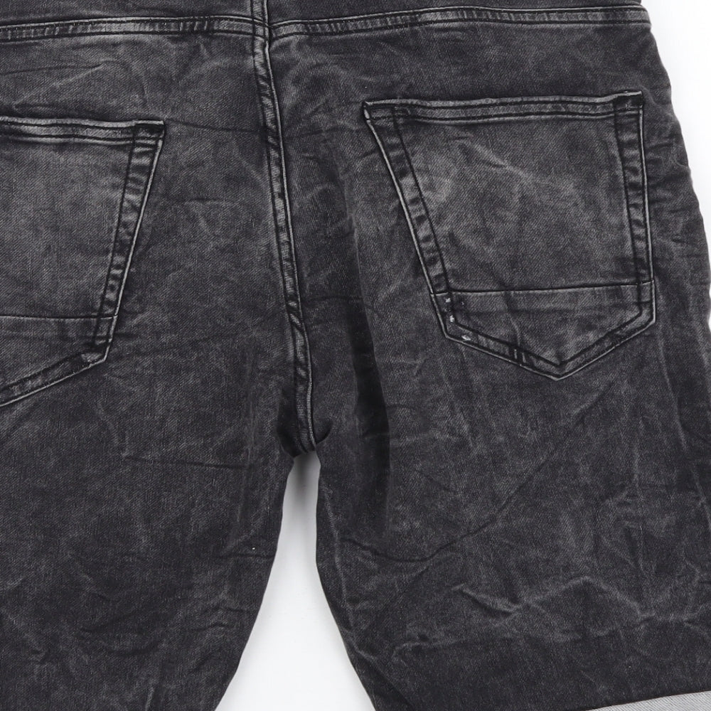 Denim & Co. Mens Grey Cotton Bermuda Shorts Size 34 in L9 in Regular Button