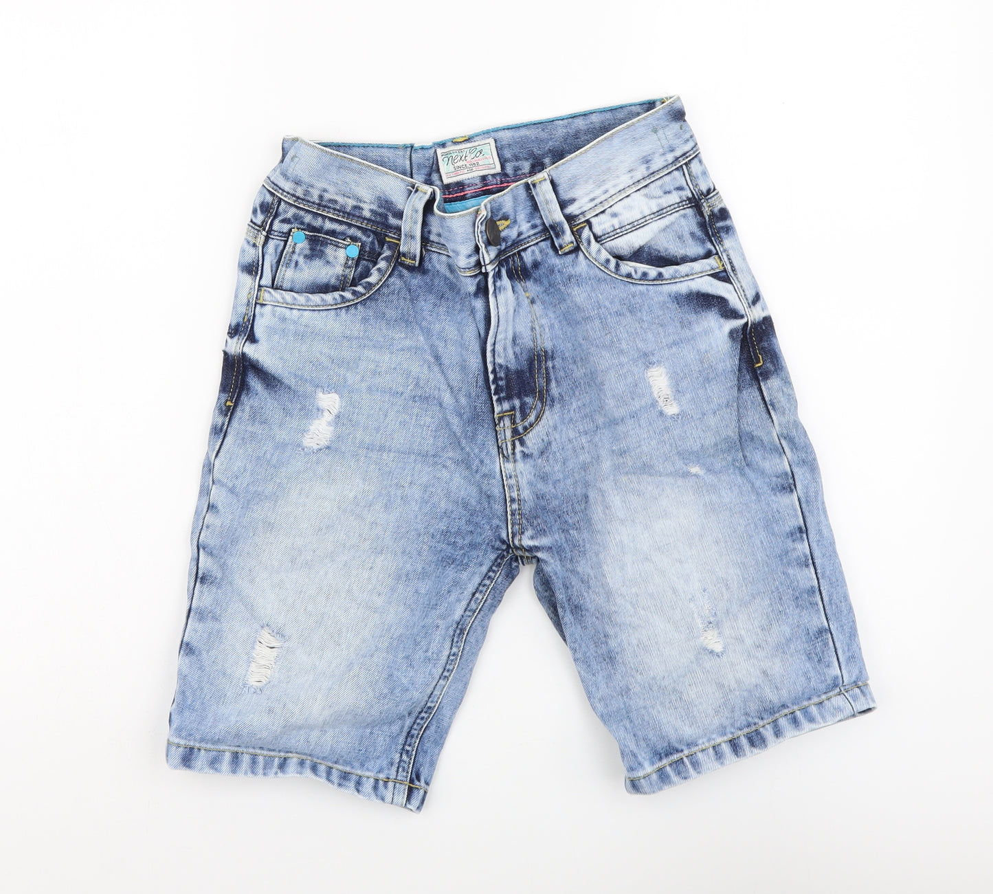 NEXT Boys Blue Cotton Bermuda Shorts Size 14 Years Regular Zip