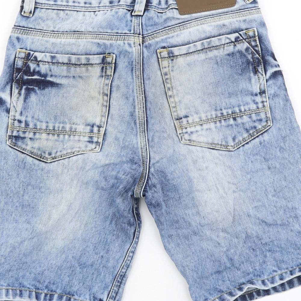 NEXT Boys Blue Cotton Bermuda Shorts Size 14 Years Regular Zip