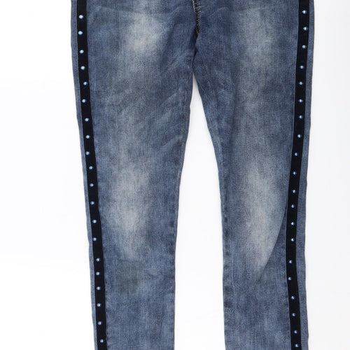 Jewelly Womens Blue Cotton Skinny Jeans Size XS L30 in Regular Button