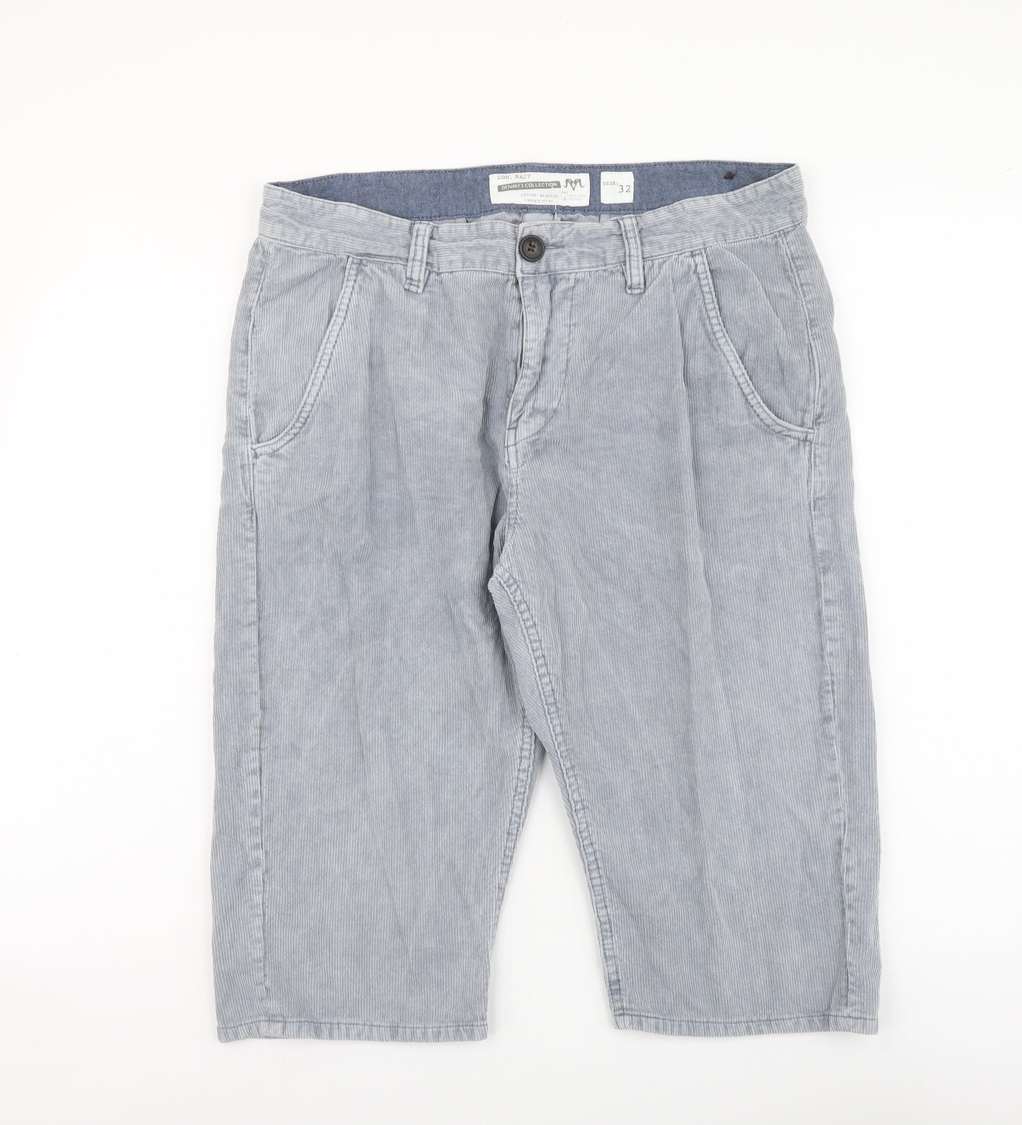 Denim73 Mens Blue Cotton Bermuda Shorts Size 32 in L15 in Regular Button