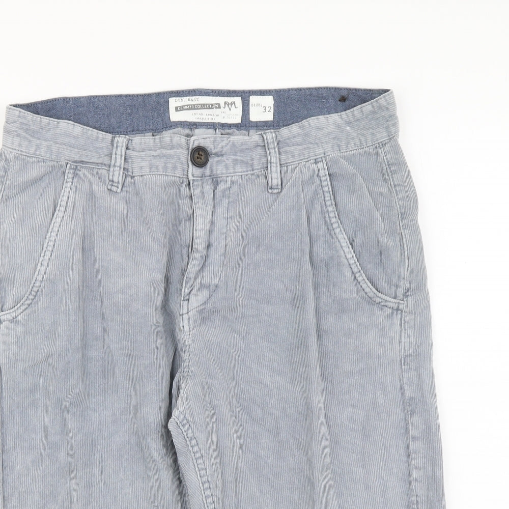 Denim73 Mens Blue Cotton Bermuda Shorts Size 32 in L15 in Regular Button