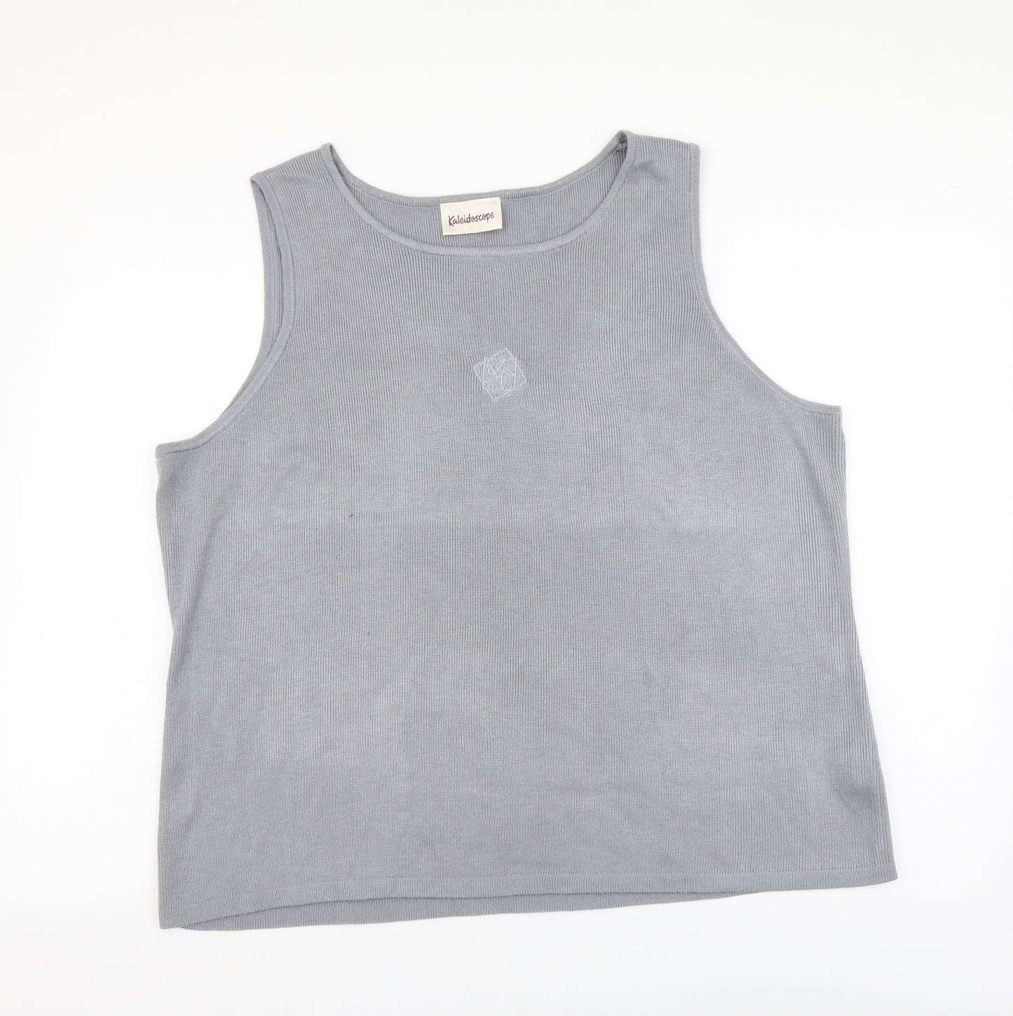 Kaleidoscope Womens Grey Acrylic Basic Tank Size 24 Round Neck
