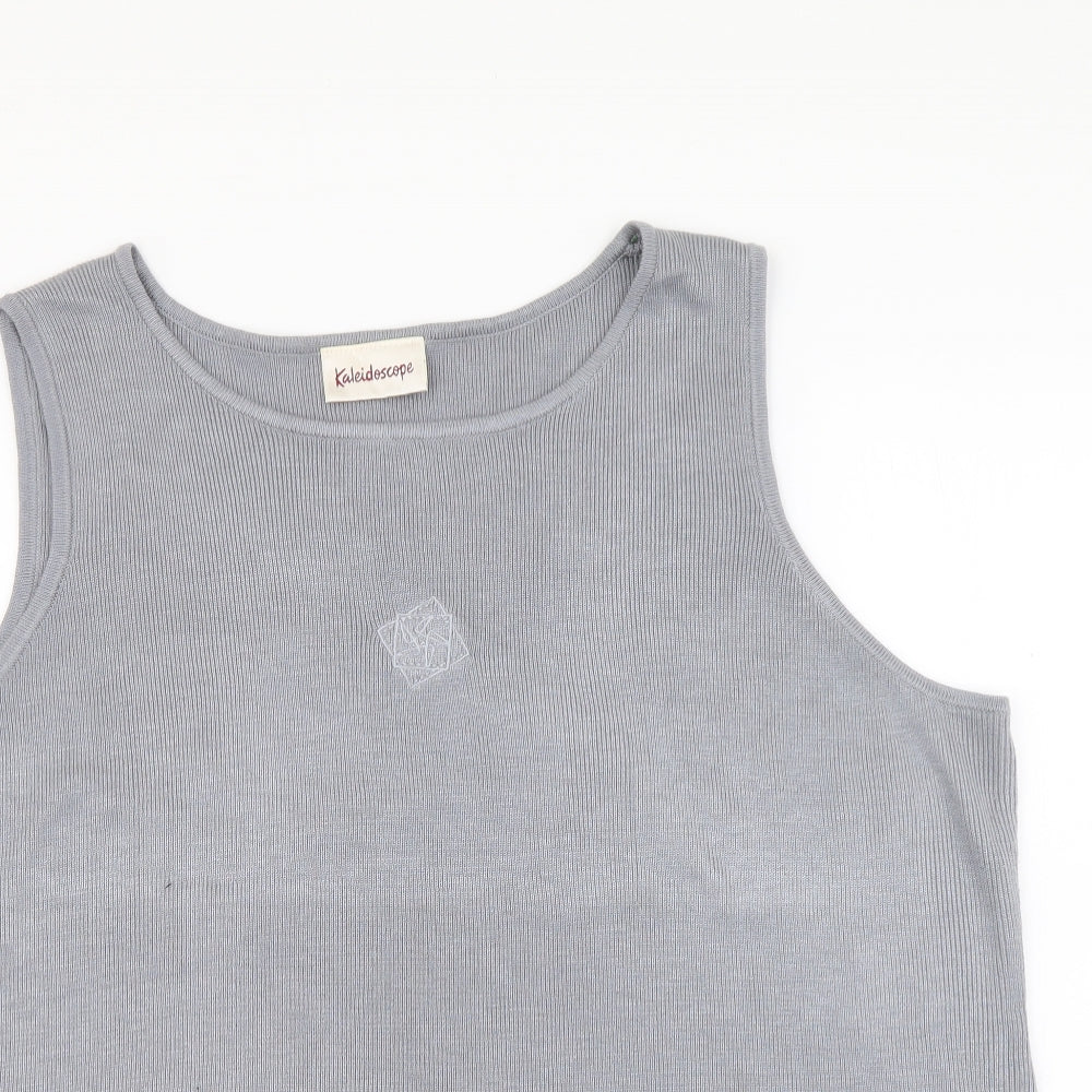 Kaleidoscope Womens Grey Acrylic Basic Tank Size 24 Round Neck