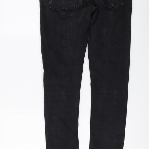 Preworn Womens Black Cotton Skinny Jeans Size 28 in L30 in Regular Button