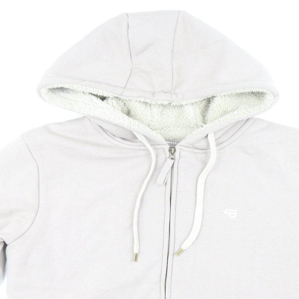 Titus Mens Beige Polyester Full Zip Hoodie Size S - Fleece Lined, Drawstring