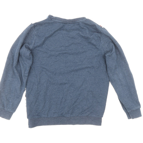 TU Boys Blue Cotton Pullover Sweatshirt Size 8 Years Pullover - Marvel