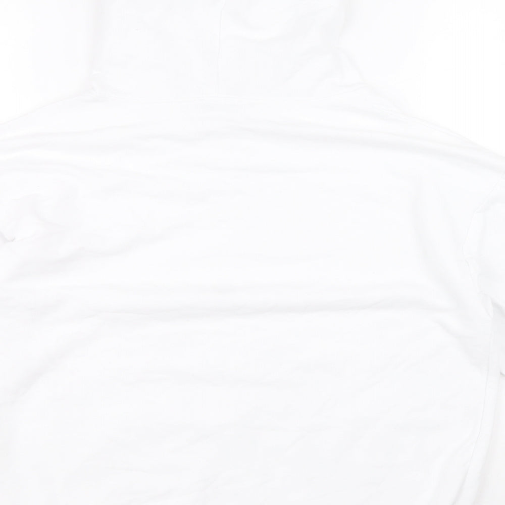 Jetty Mens White Cotton Pullover Hoodie Size S - Endless Sleeve Print, Drawstring
