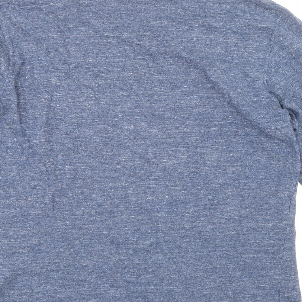 Franklin & Marshall Mens Blue Polyester T-Shirt Size XL Round Neck