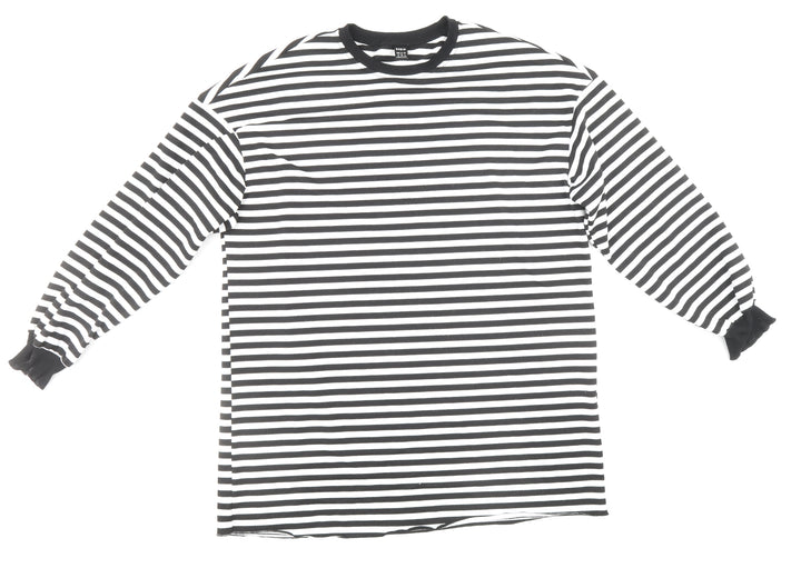 SheIn Womens Multicoloured Striped Polyester Pullover Sweatshirt Size M Pullover