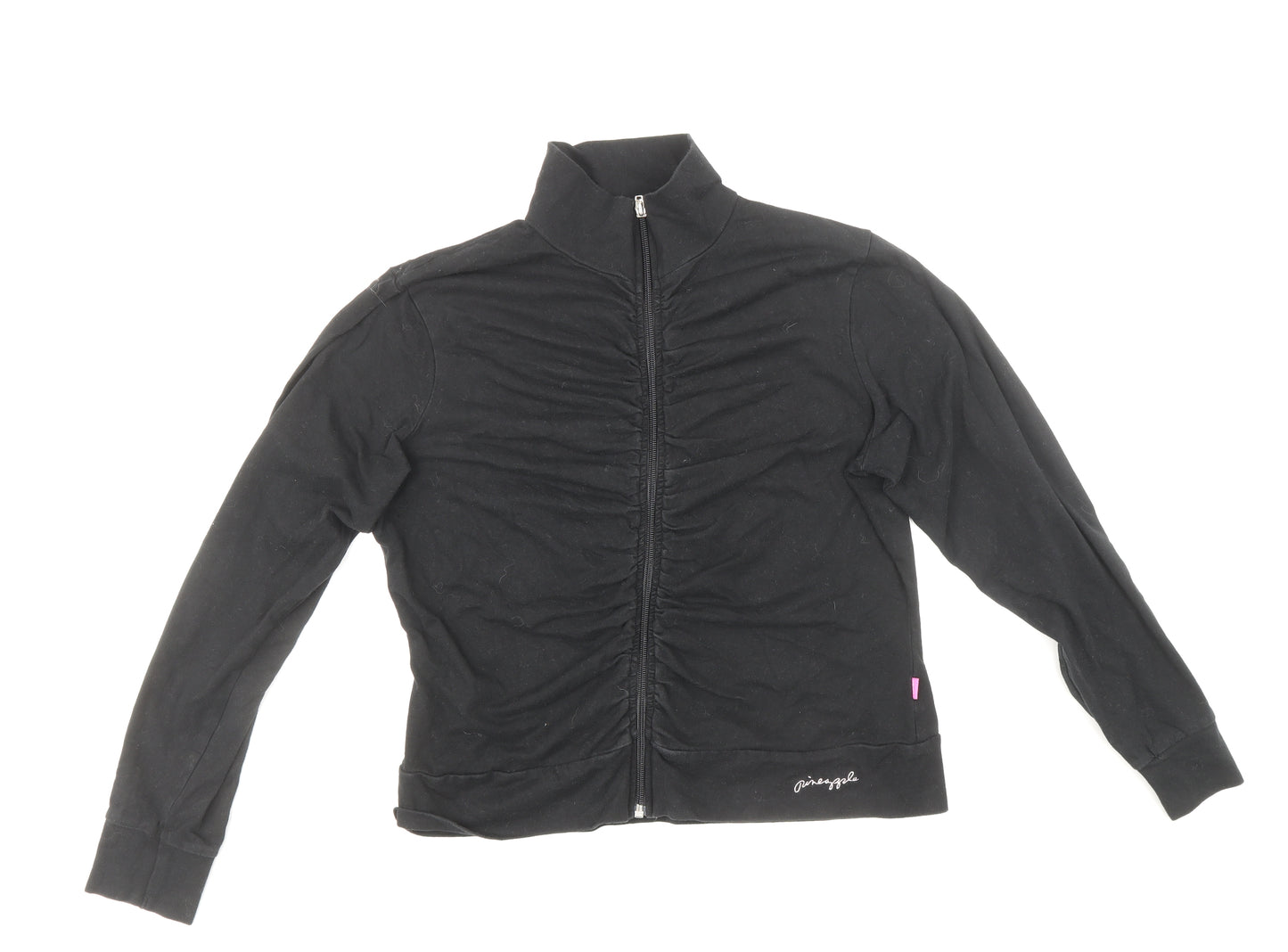 Pineapple Girls Black Jacket Size 16 Years Zip - Rouched Front
