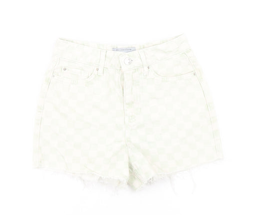 New Look Girls Multicoloured Check Polyester Mom Shorts Size 11 Years L3 in Regular Zip - Raw Hem