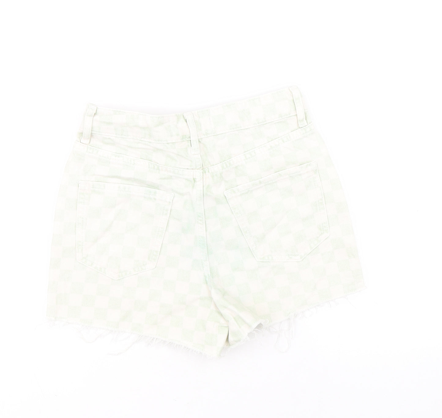New Look Girls Multicoloured Check Polyester Mom Shorts Size 11 Years L3 in Regular Zip - Raw Hem
