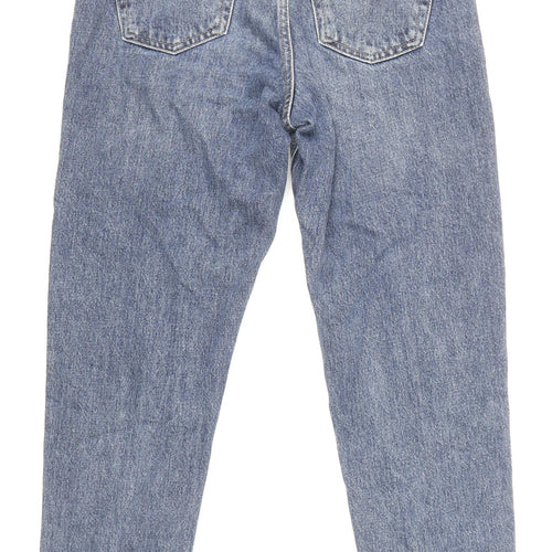 Topshop Womens Blue Cotton Mom Jeans Size 26 in L32 in Regular Zip - Belt Loops