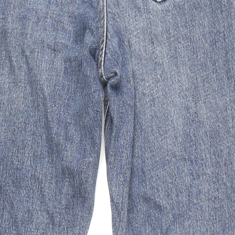 Topshop Womens Blue Cotton Mom Jeans Size 26 in L32 in Regular Zip - Belt Loops