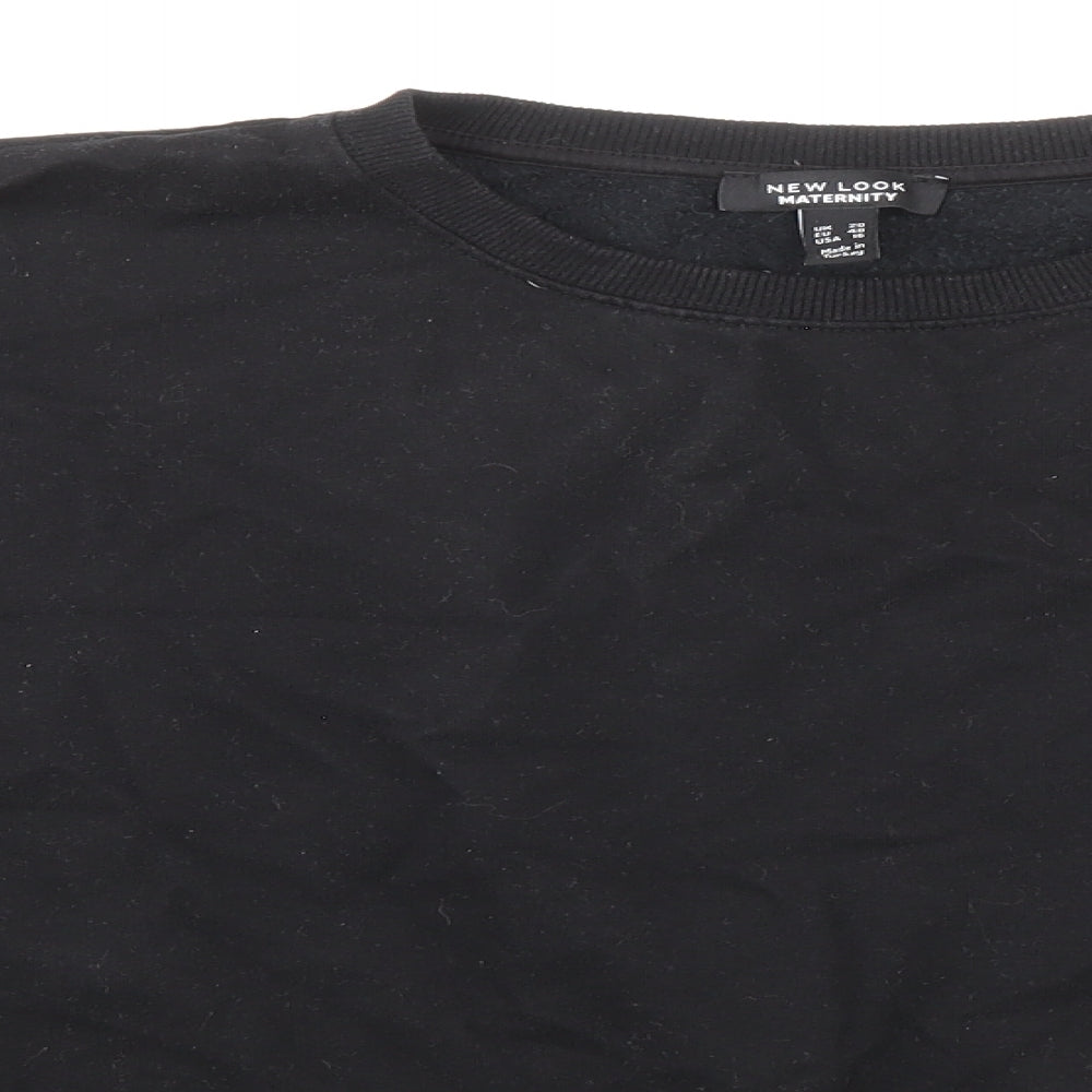 New Look Maternity Womens Black Cotton Pullover Sweatshirt Size 20 Pullover - Koala