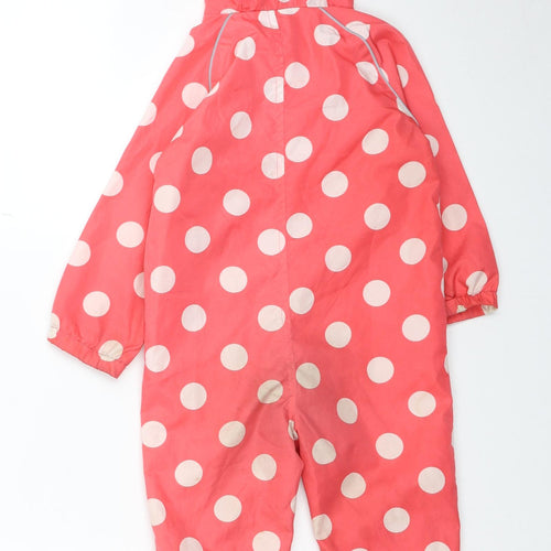 Mothercare Girls Pink Polka Dot 3-in-1 Jacket Snowsuit Size 12-18 Months Zip - Kitty Print