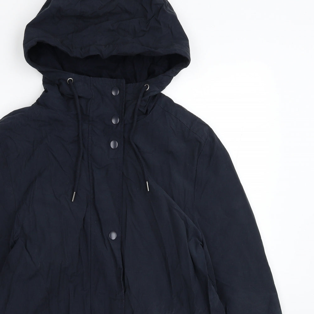 Marks and Spencer Womens Blue Rain Coat Coat Size 14 Zip