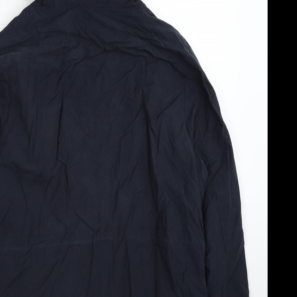 Marks and Spencer Womens Blue Rain Coat Coat Size 14 Zip