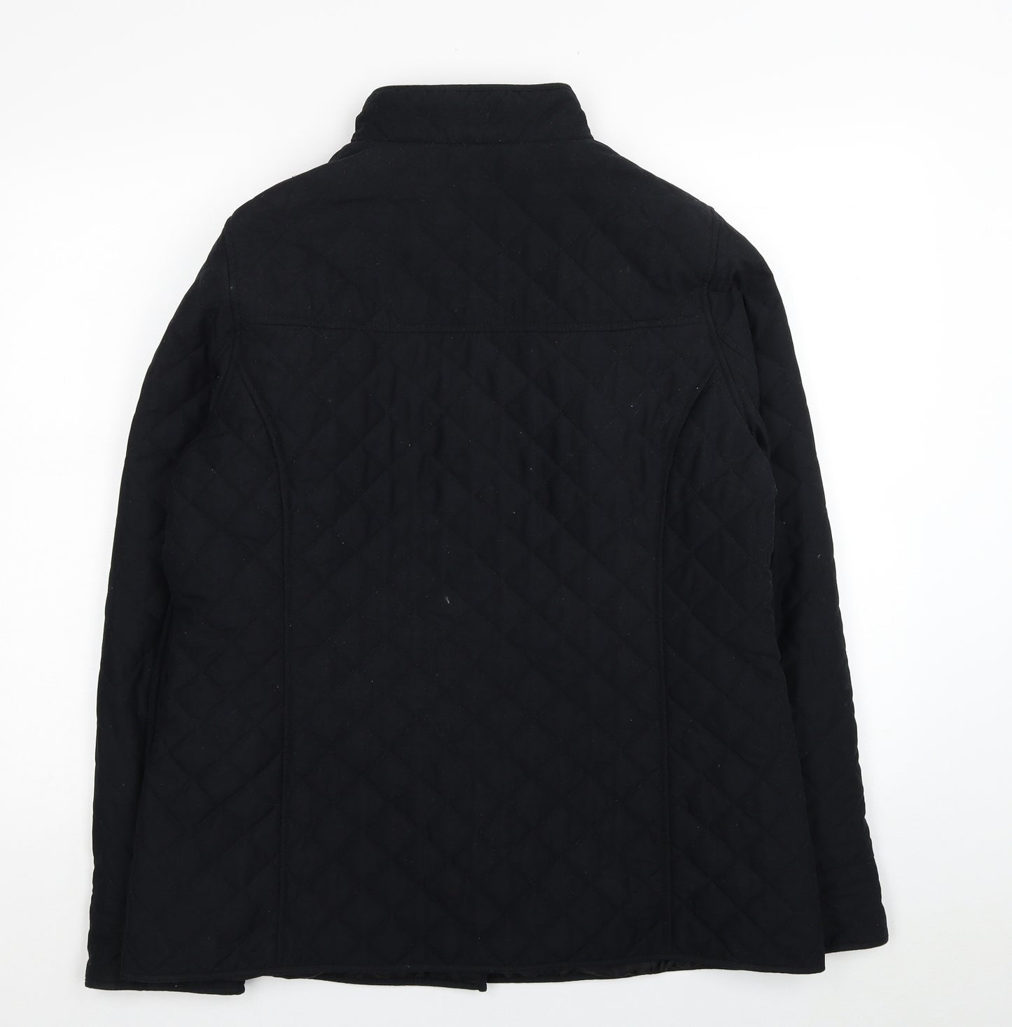 Marks and Spencer Womens Black Quilted Coat Size 16 Button
