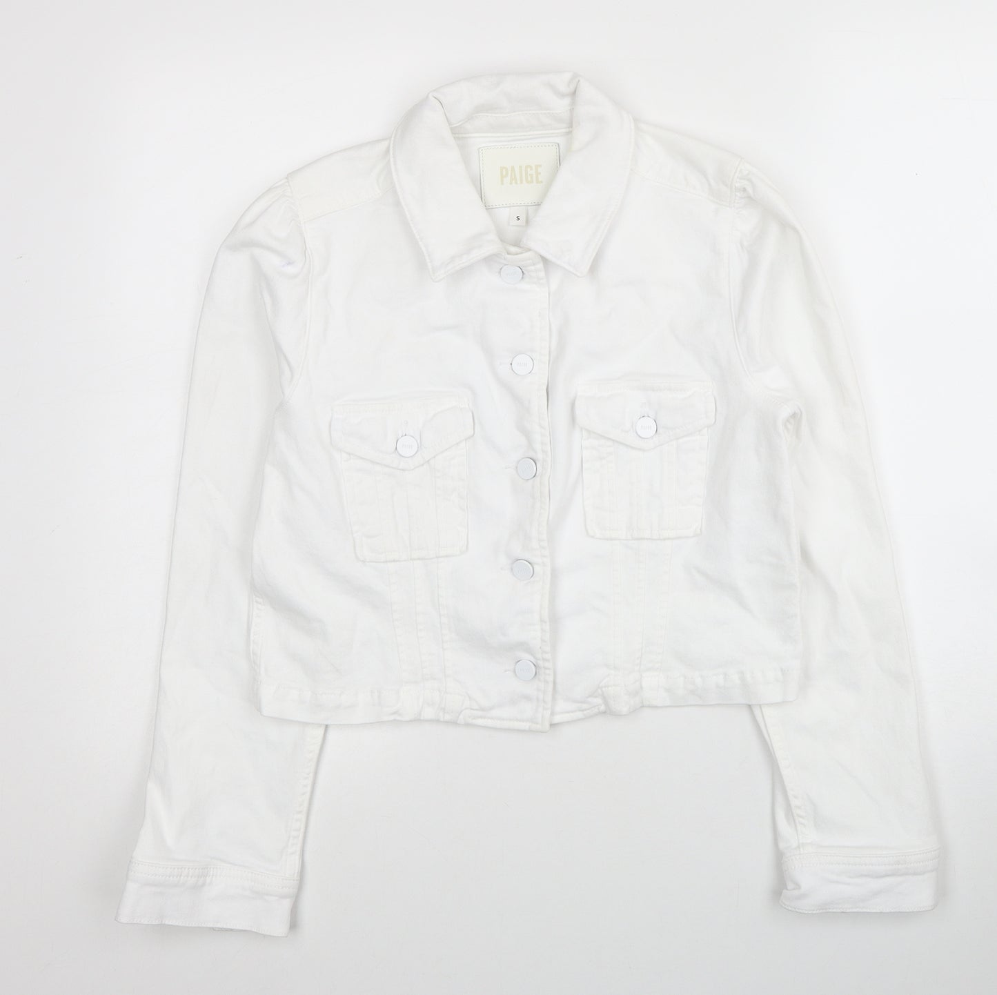 Peige Womens White Jacket Size S Button