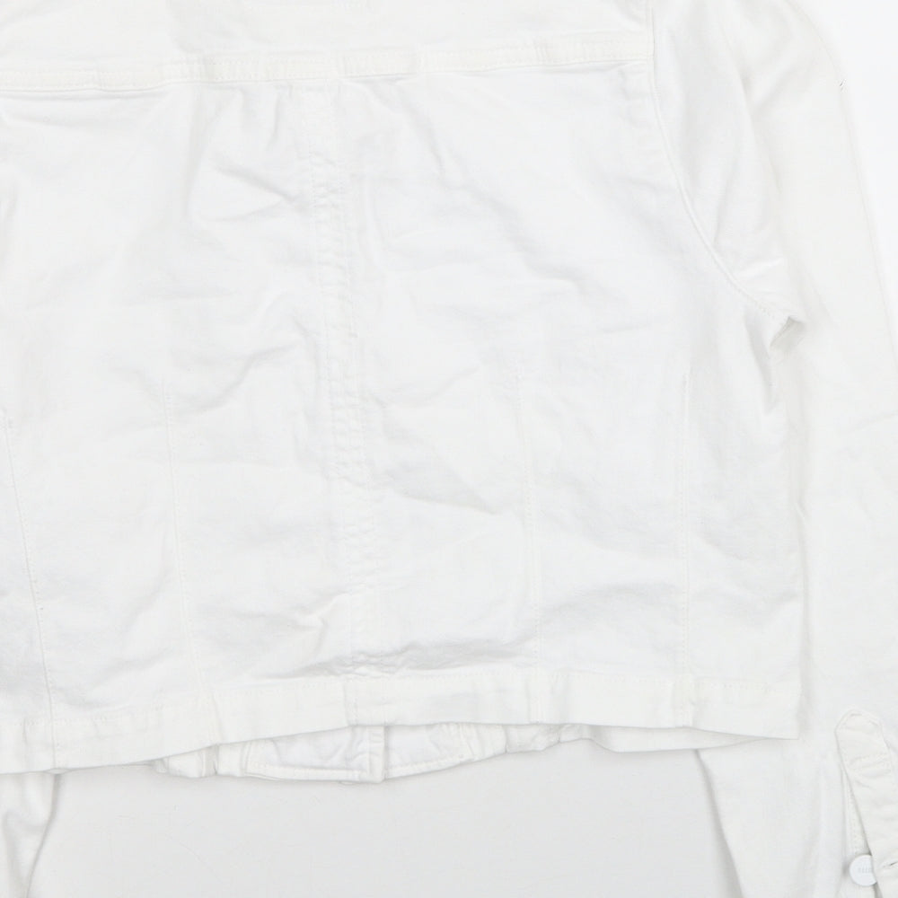 Peige Womens White Jacket Size S Button