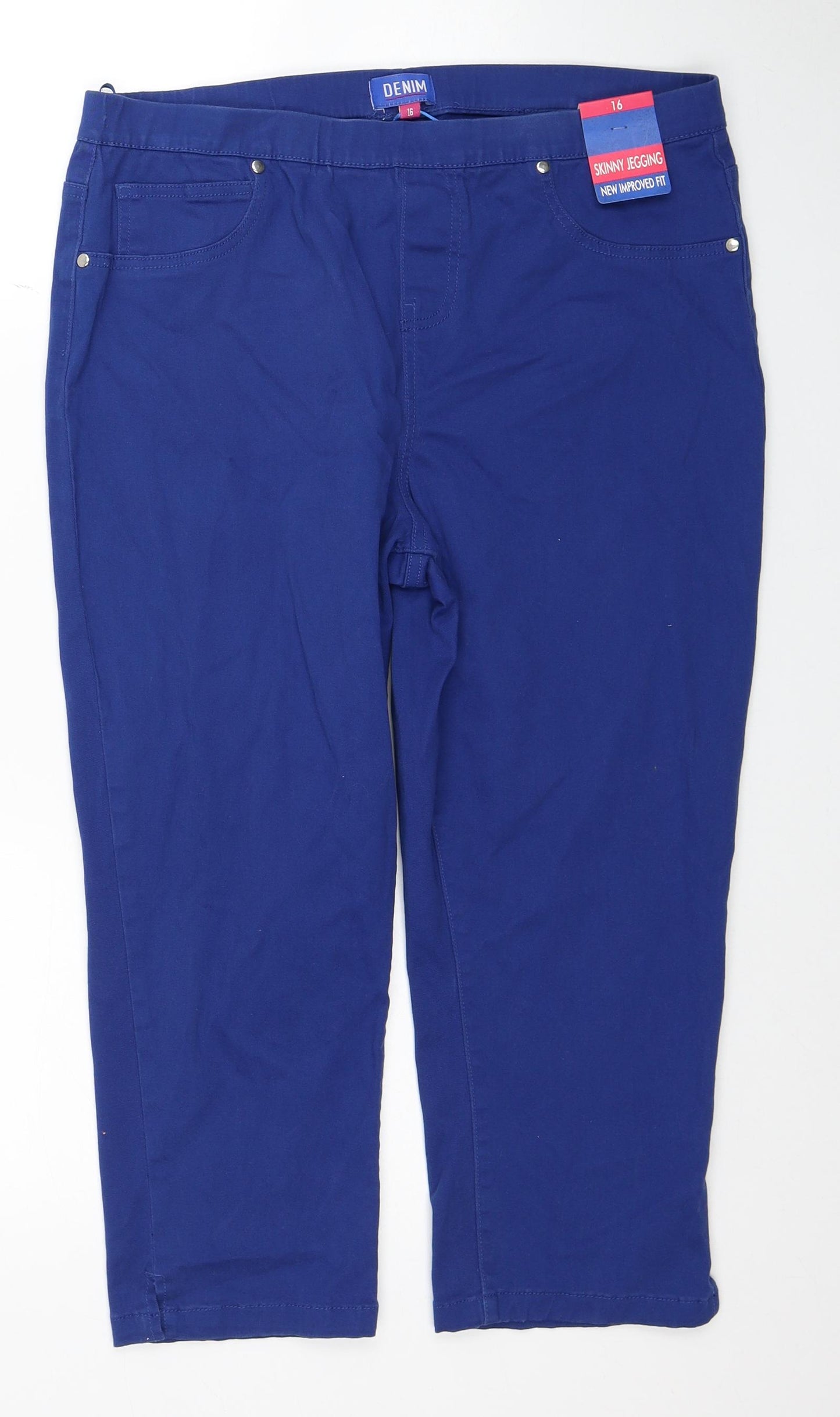Denim Womens Blue Cotton Cropped Jeans Size 16 L20 in Slim