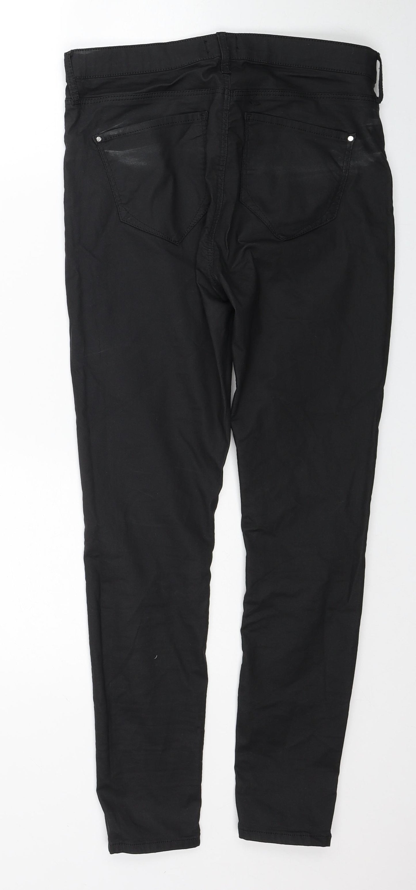 River Island Womens Black Cotton Skinny Jeans Size 12 L26 in Regular Zip