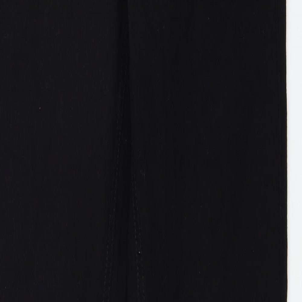 Primark Womens Black Cotton Flared Jeans Size 10 L33 in Regular Zip