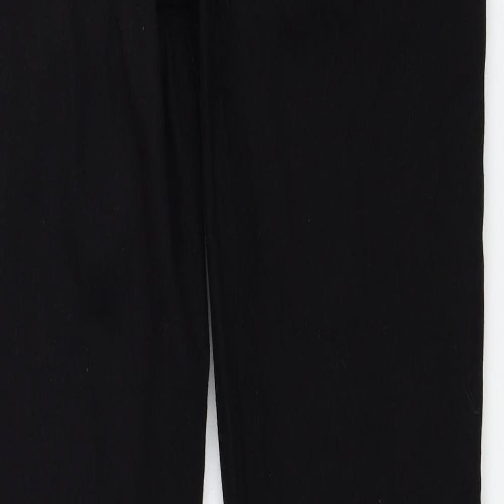 Primark Womens Black Cotton Flared Jeans Size 10 L33 in Regular Zip