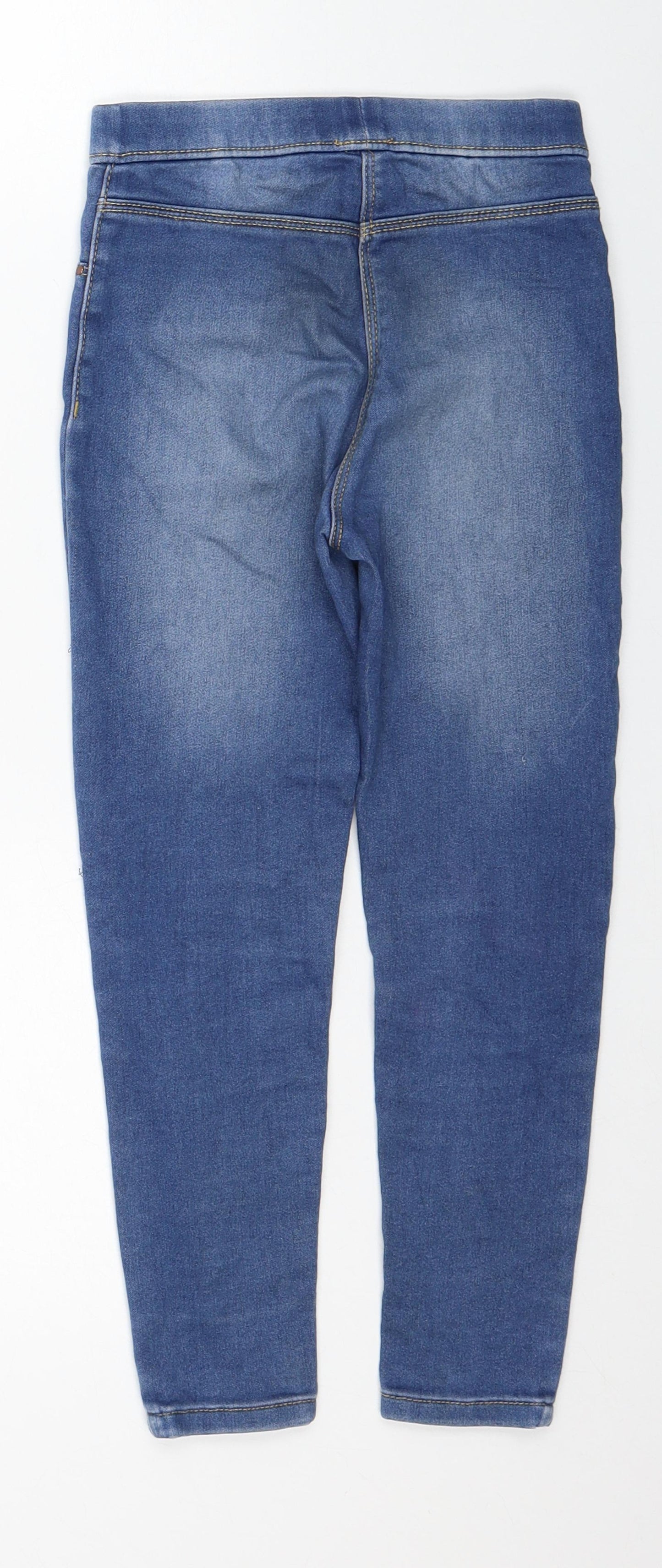 George Girls Blue Cotton Jegging Jeans Size 6-7 Years Regular Pullover