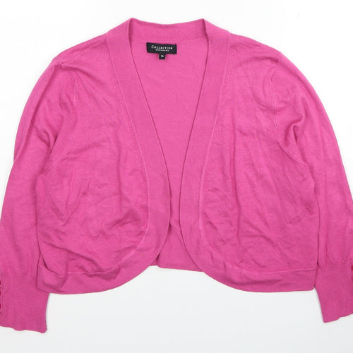 Debenhams Womens Pink V-Neck Viscose Shrug Jumper Size 16
