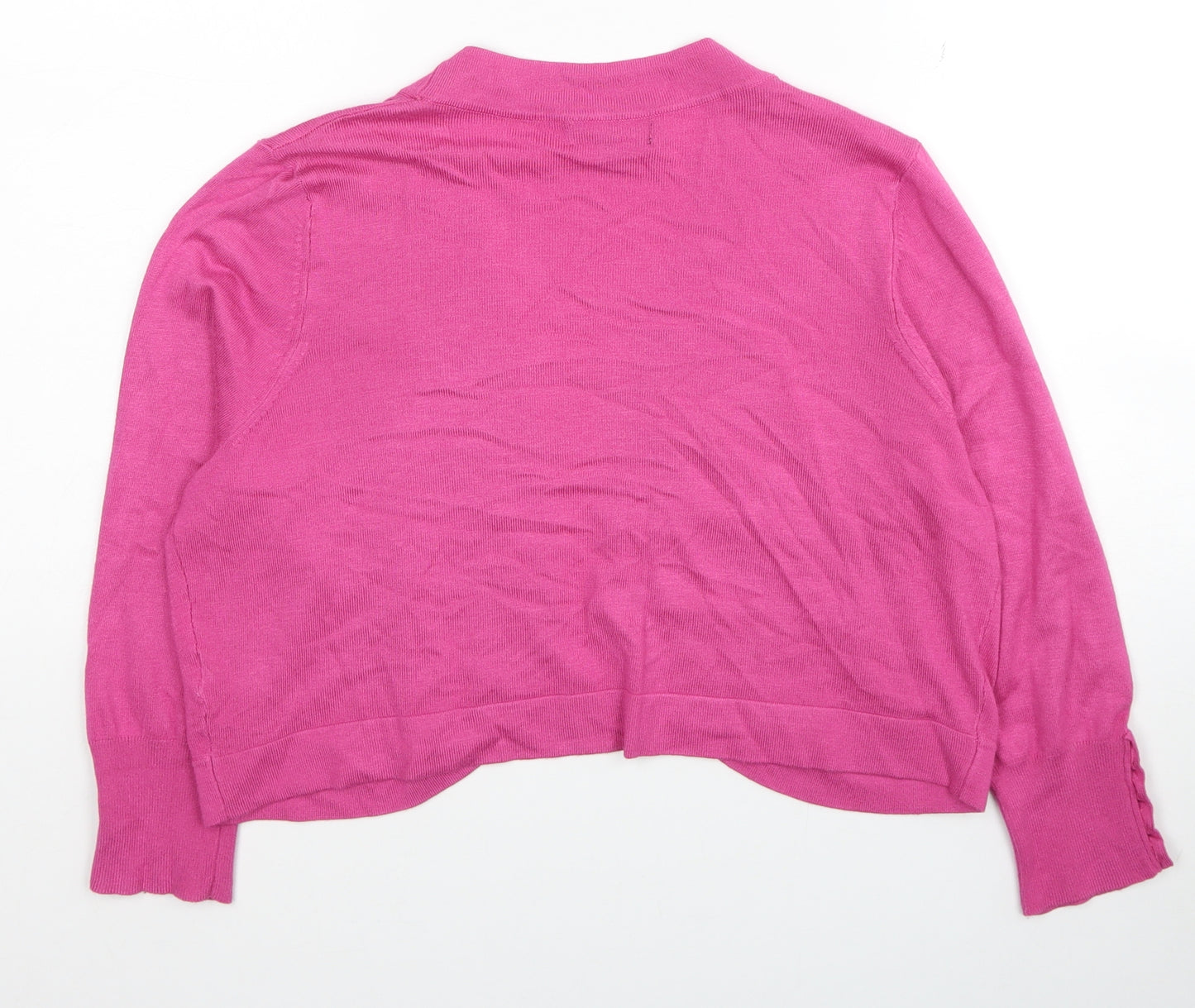 Debenhams Womens Pink V-Neck Viscose Shrug Jumper Size 16