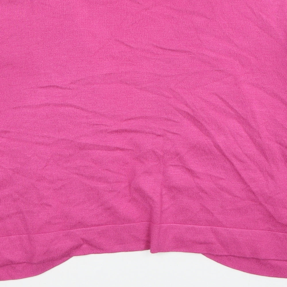 Debenhams Womens Pink V-Neck Viscose Shrug Jumper Size 16