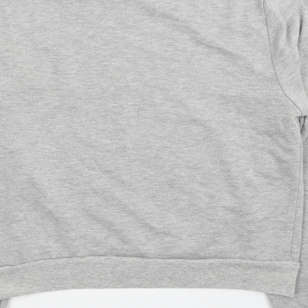 FOREVER 21 Womens Grey Striped Polyester Pullover Sweatshirt Size M Pullover