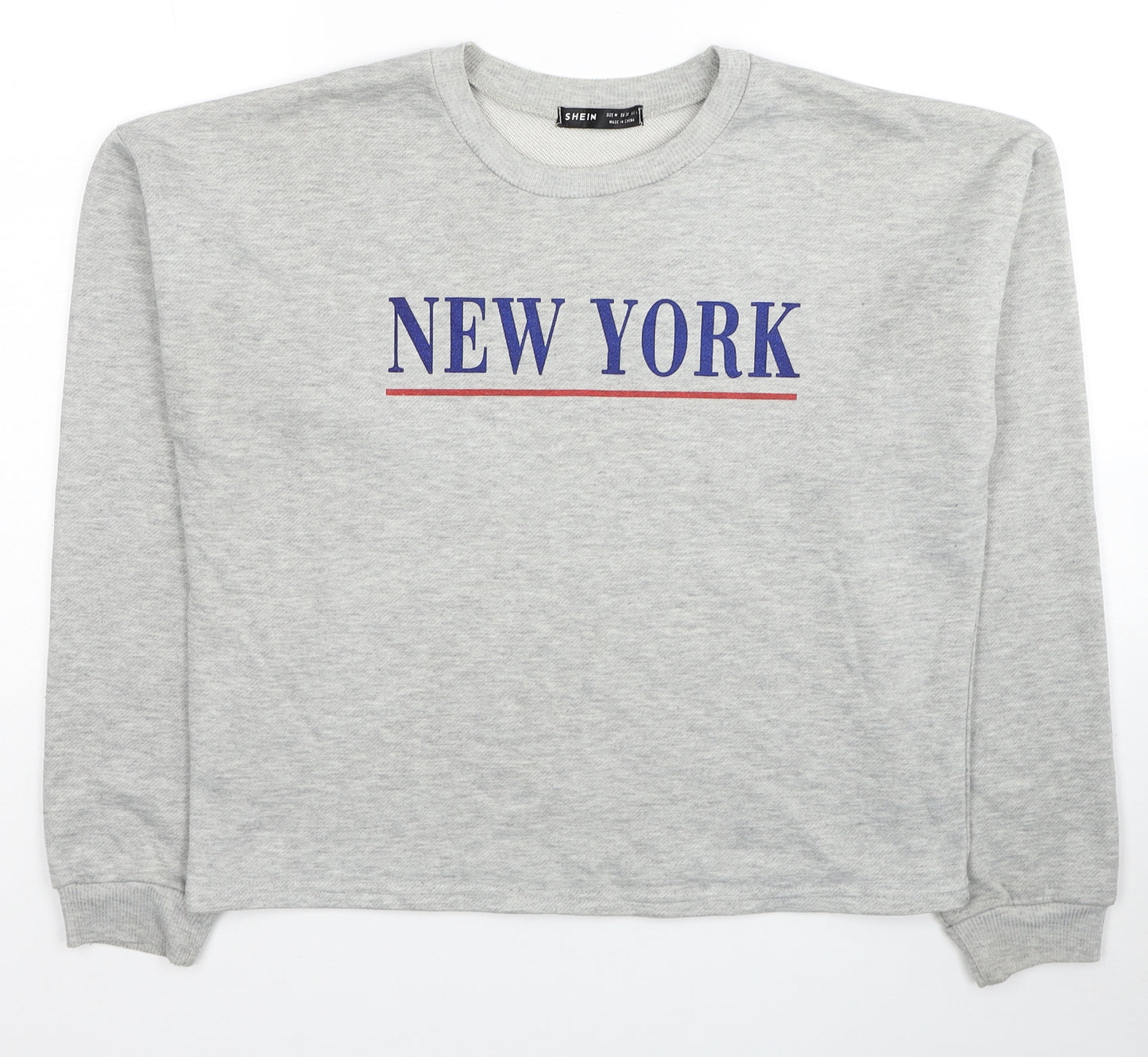 SheIn Womens Grey Polyester Pullover Sweatshirt Size M Pullover - New York