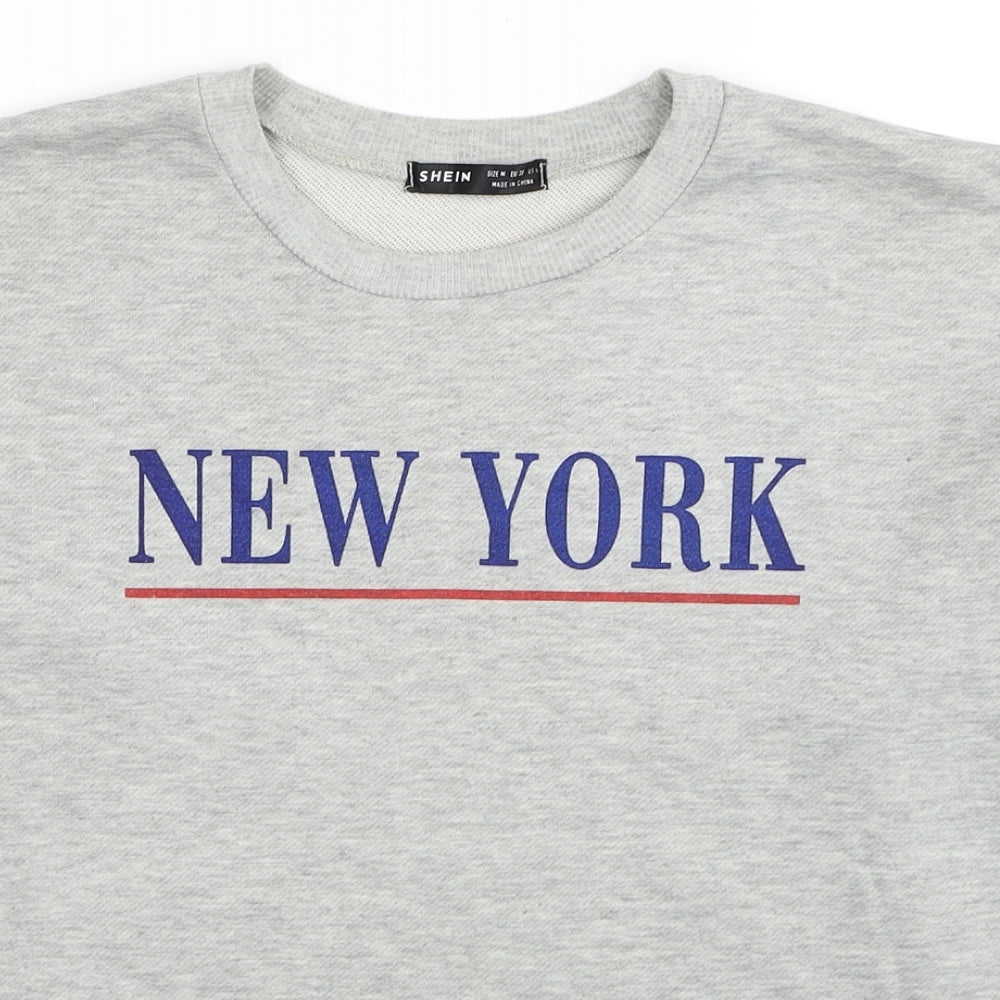 SheIn Womens Grey Polyester Pullover Sweatshirt Size M Pullover - New York