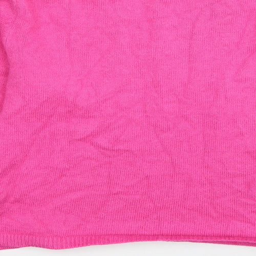 SheIn Womens Pink Round Neck Argyle/Diamond Polyester Pullover Jumper One Size