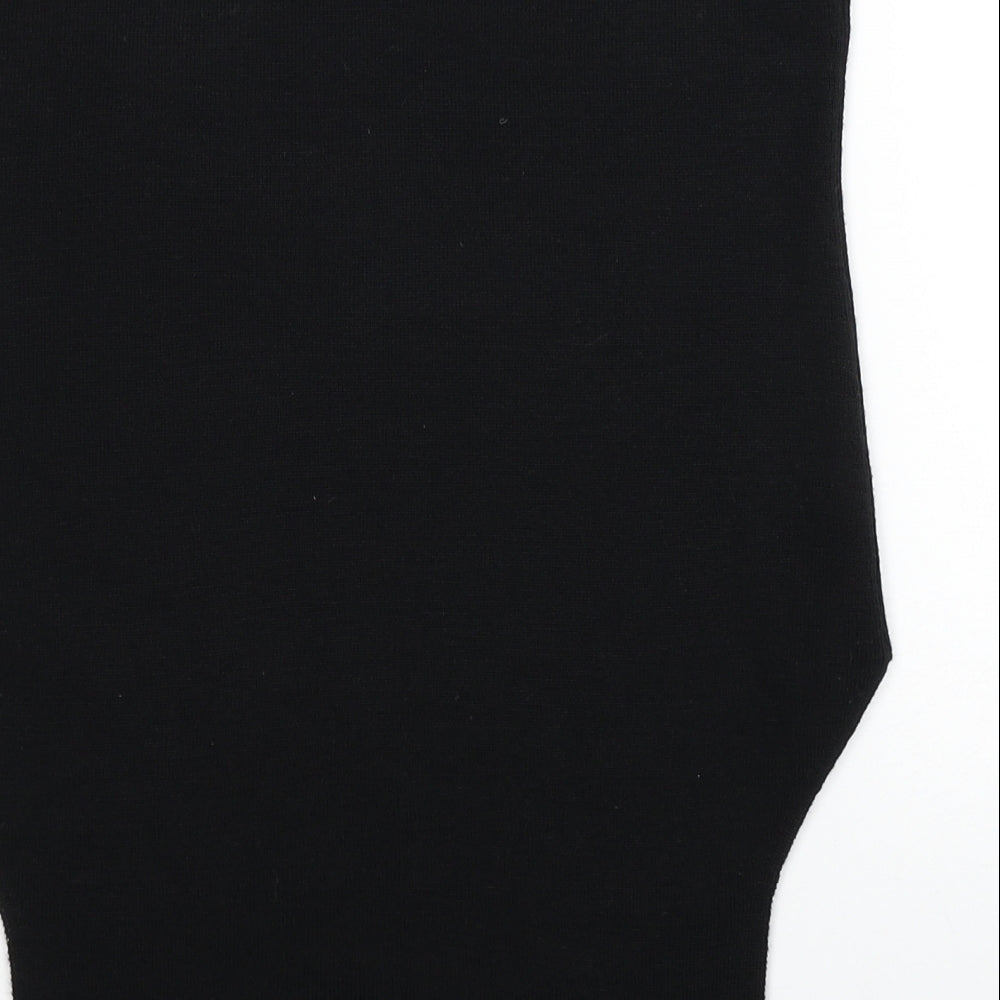 Olsen Womens Black Wool Basic Tank Size 12 Boat Neck