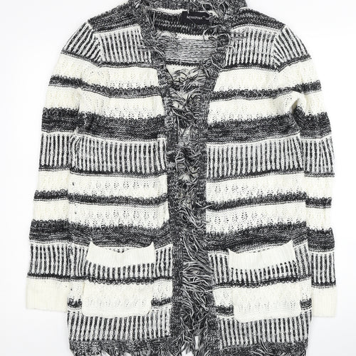 MINKPINK Womens Multicoloured V-Neck Striped Acrylic Cardigan Jumper Size XS