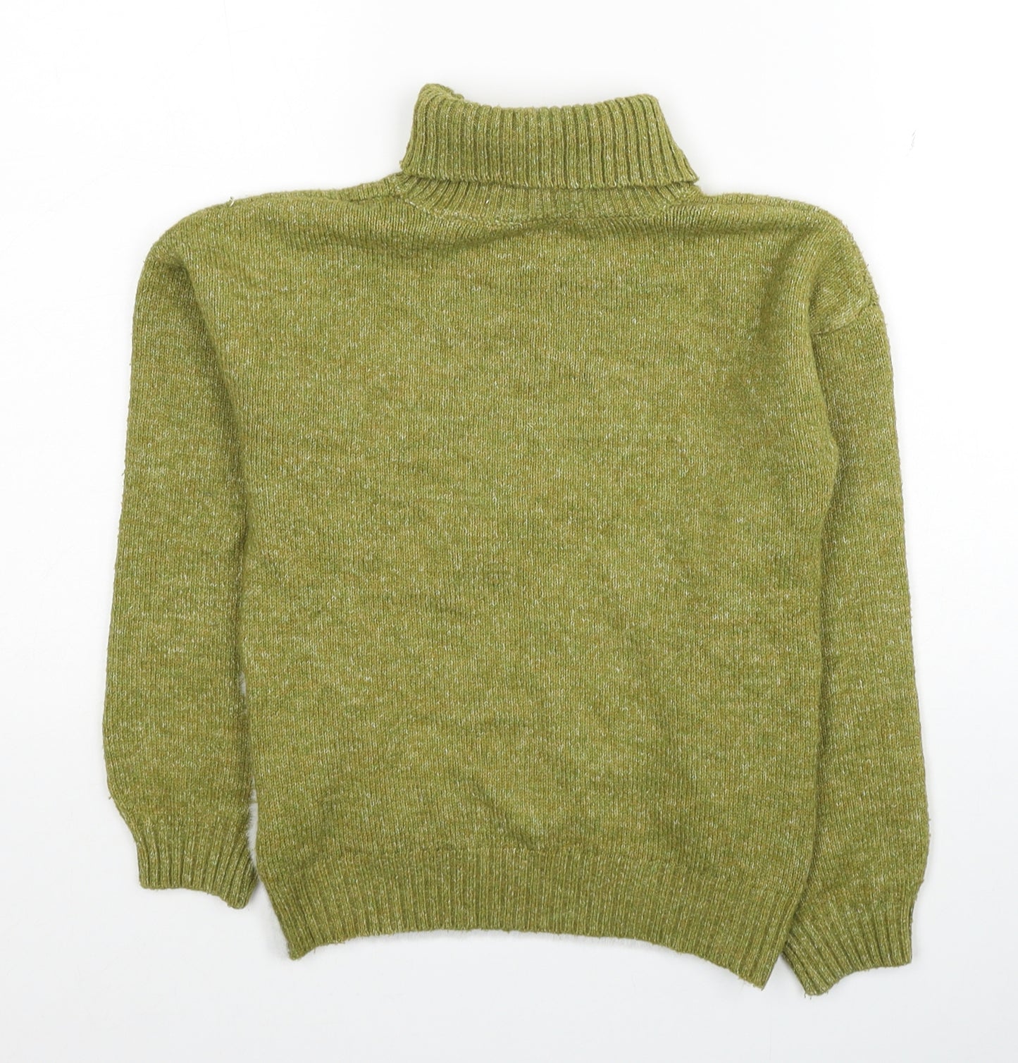 TU Girls Green Roll Neck Colourblock Acrylic Pullover Jumper Size 9 Years Pullover - Christmas Reindeer